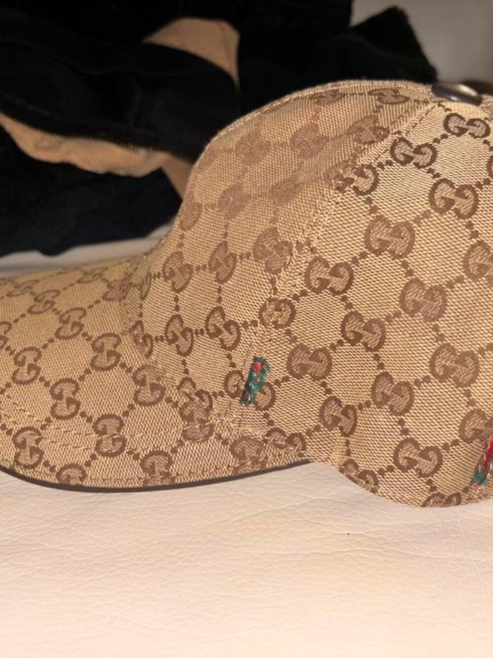 Gucci GG Monogram Baseball Cap Beige Brown
